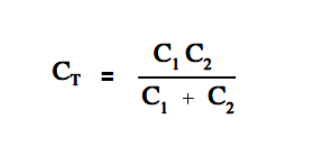 ظرفیت معادل دو خازن سری